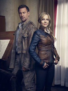 Grant Bowler and Julie Benz in Defiance Grant Bowler and Julie Benz in Defiance