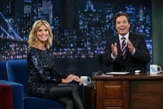 Heidi Klum and Jimmy Fallon Heidi Klum visits Jimmy Fallon in July 2012