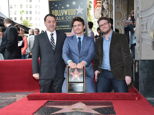 Sam Raimi, James Franco, and Seth Rogen Sam Raimi, James Franco, and Seth Rogen Walk of Fame Ceremony