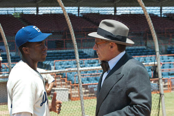 Chadwick Boseman and Harrison Ford in 42 Chadwick Boseman and Harrison Ford in 42 Movie Review