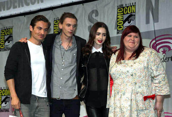 Kevin Zegers, Jamie Campbell Bower, Lily Collins and Cassandra Clare Kevin Zegers, Jamie Campbell Bower, Lily Collins and Cassandra Clare