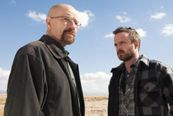 Bryan Cranston and Aaron Paul in 'Breaking Bad' 2013 Emmy Winners